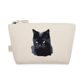 chat noir black cat mignon cute miaou meow - Trousse biologique - nature - Devant