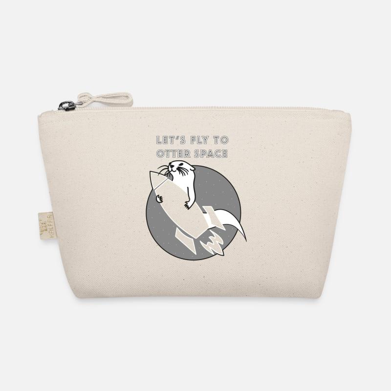 LET´S FLY TO OTTER SPACE -TRANSPARENTE RAKETE - Bio-Täschchen - Natur