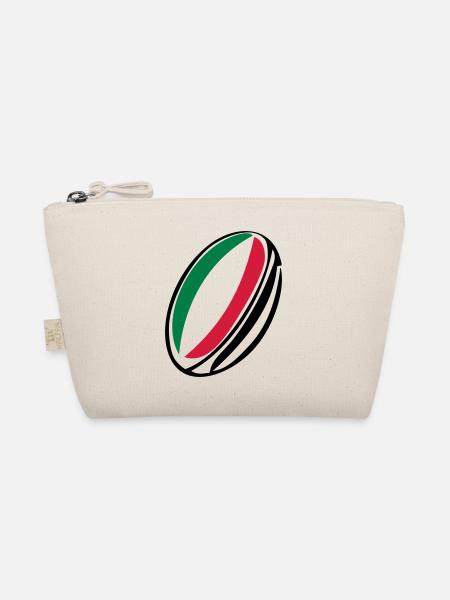 italy rugby ball - Organic Pouch - nature - Front