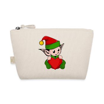 Elf Elf Little Male Heart Christmas Cap - Organic Pouch - nature - Front