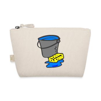 cleaning cleaning cleaning woman broom wischmop32 - Organic Pouch - nature - Front