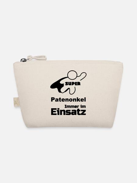 Super Patenonkel Taufe, Familie, Geschenk - Bio-Täschchen - Natur - Vorne