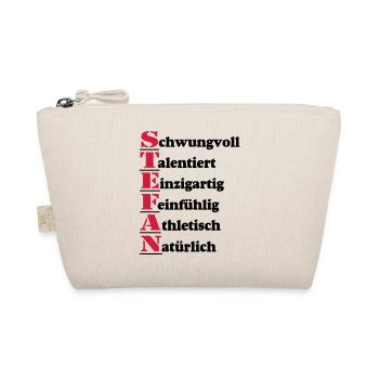 Stefan , Vorname,Namensschild,Name,Fun Shirt (25) - Bio-Täschchen - Natur - Vorne