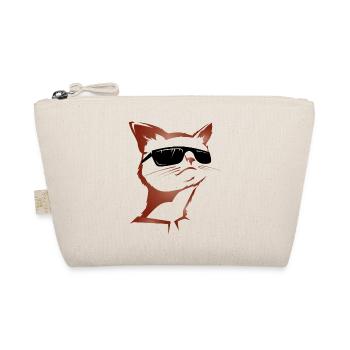 Cat with sunglasses small - Organic Pouch - nature - Front