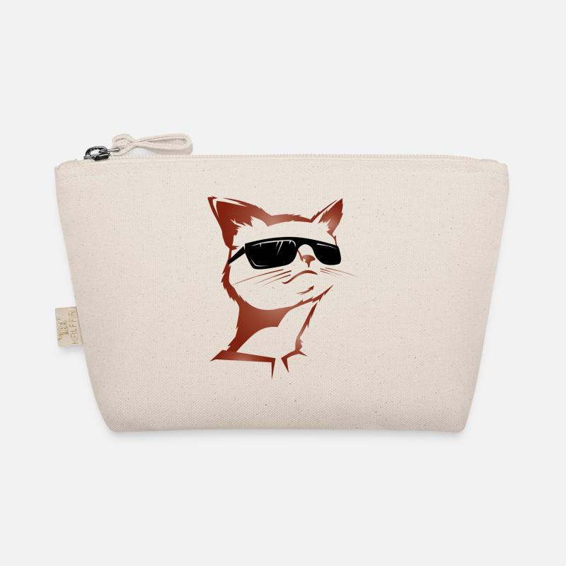 Cat with sunglasses small Organic Pouch