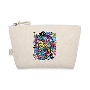 Be happy doodle monster - Organic Pouch - nature - Front