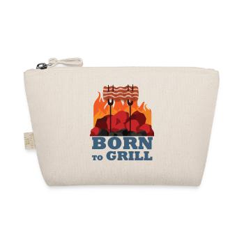 Geboren um zu grilen BBQ Zeit Geschenk Grill - Bio-Täschchen - Natur - Vorne