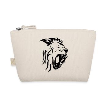 tribal lion face rugit3 - Organic Pouch - nature - Front