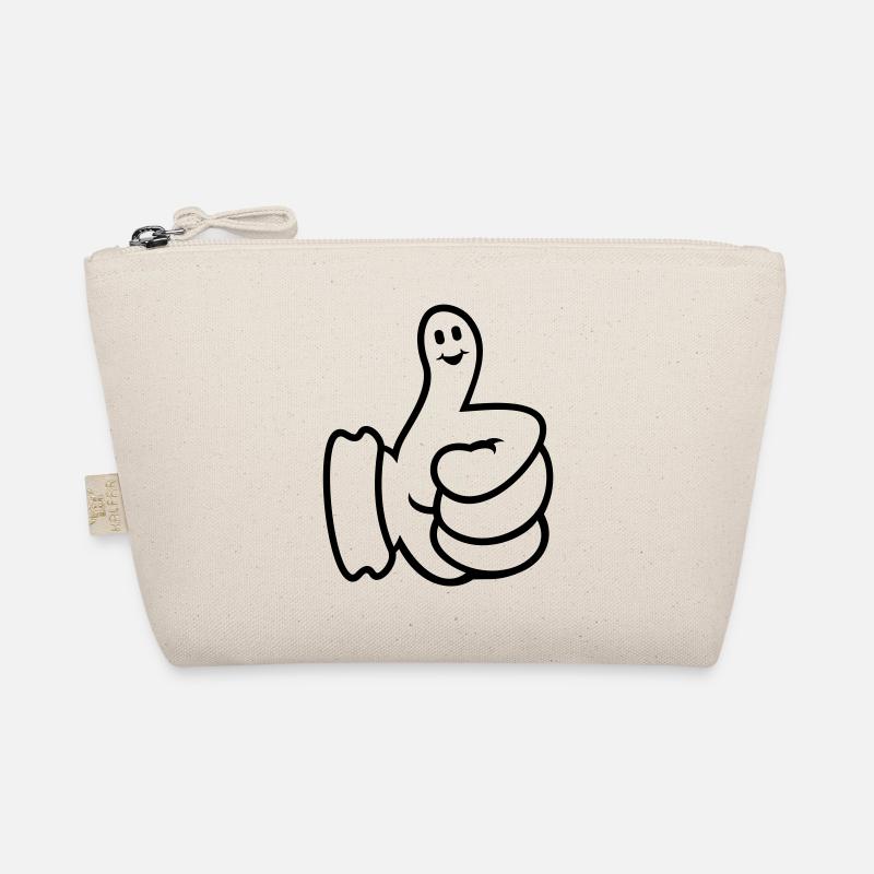 Smiley - Daumen hoch / thumbs up (outline, 1c) Bio-Täschchen