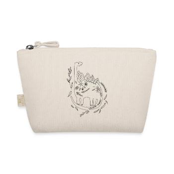 Langhals Dinosaurier Florales Design Geschenk - Bio-Täschchen - Natur - Vorne