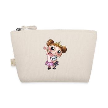 Agitant la fille de dessin animé avec panda - Trousse biologique - nature - Devant