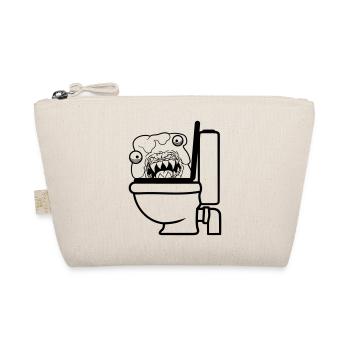 klo toilette scheisse kacke kot wc gefaehrlich baz - Bio-Täschchen - Natur - Vorne