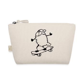 Schaf auf Skateboard - Bio-Täschchen - Natur - Vorne