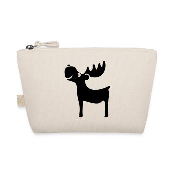 Moose reindeer deer christmas Rudolf antlers - Organic Pouch - nature - Front