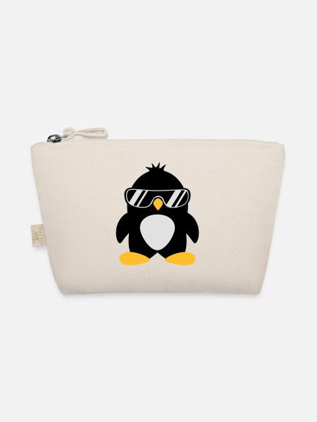 Cool cute chef penguin bird with sunglasses - Organic Pouch - nature - Front