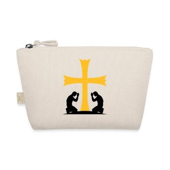 pray church symbol cross jesus christ christ ka - Organic Pouch - nature - Front