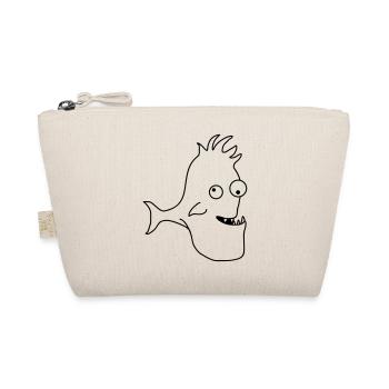 Stupid Crazy Comic Fish - Organic Pouch - nature - Front