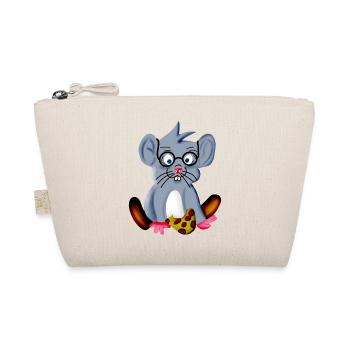 Smart nerd mouse with glasses as a spectacle snake - Organic Pouch - nature - Front