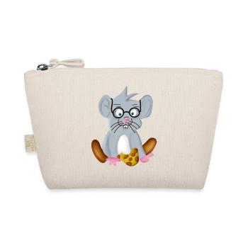 Intelligent little mouse with glasses as a nerd - Organic Pouch - nature - Front