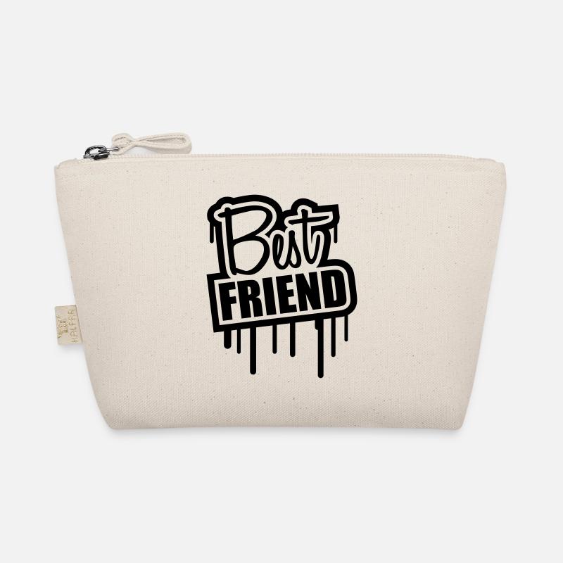 Best Friend Stempel Graffiti - Bio-Täschchen - Natur