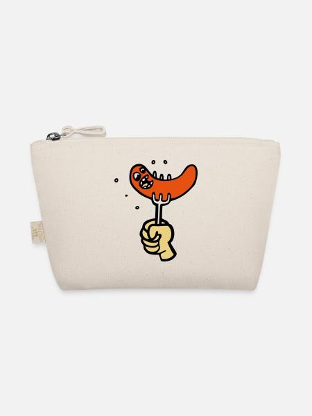 funny BBQ cartoon sausage drawing party - Organic Pouch - nature