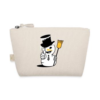 Un bonhomme de neige cool avec le pouce vers le haut - Trousse biologique - nature - Devant