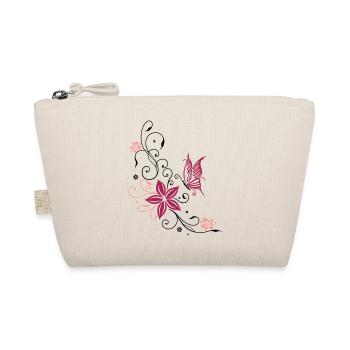Flowers with filigree floral ornament. Feminine. - Organic Pouch - nature - Front