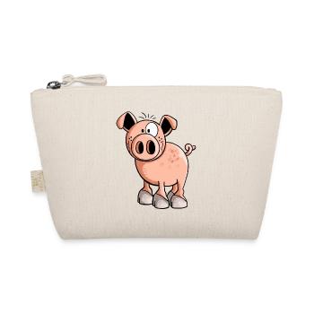 Pink Pig - Cartoon - Piglet - Gift - Organic Pouch - nature - Front