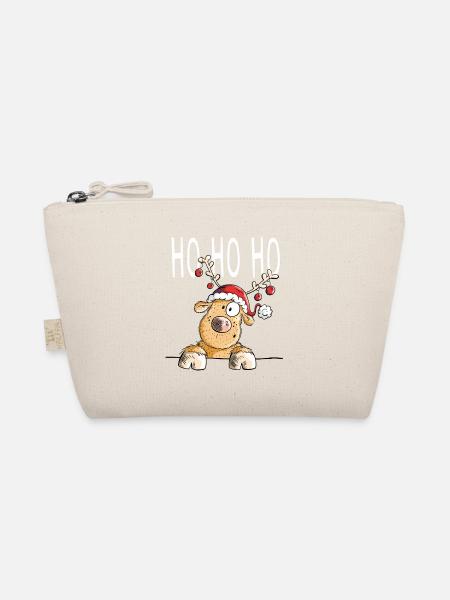 Ho Ho Ho Rentier - Rentiere - Ren - Geschenk - Bio-Täschchen - Natur