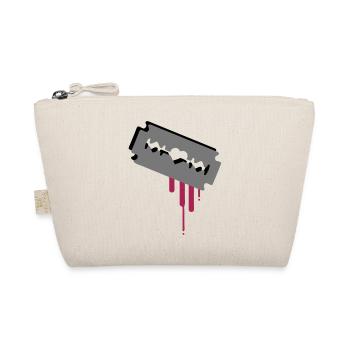 Razor blade with heart and blood - Organic Pouch - nature - Front