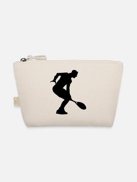 tennis spieler silhouette - Bio-Täschchen - Natur - Vorne