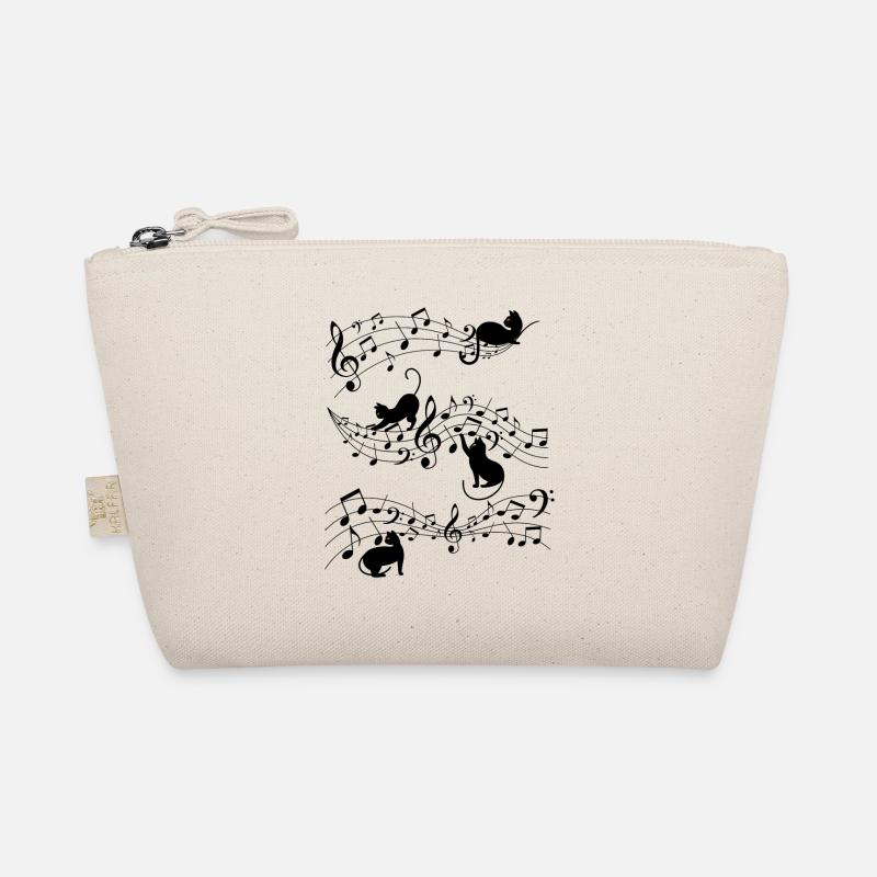 Music Note And Cat - Organic Pouch - nature