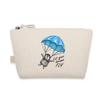 Penguin with a parachute - Let your dreams fly - Organic Pouch - nature - Front
