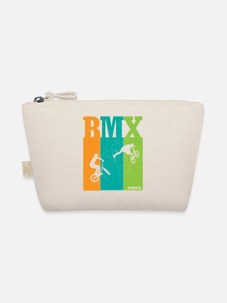 BMX Farbblock Rider Silhouetten - Bio-Täschchen - Natur