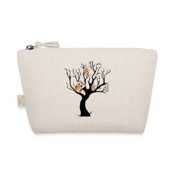 Eule Nachteule auf Baum - Bio-Täschchen - Natur - Vorne