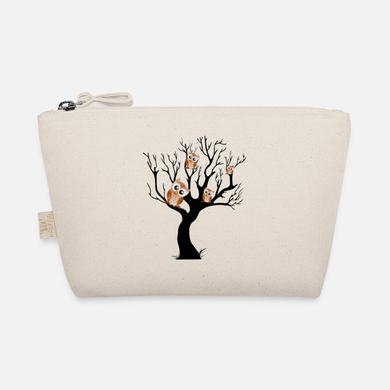 Owl night owl on tree Organic Pouch