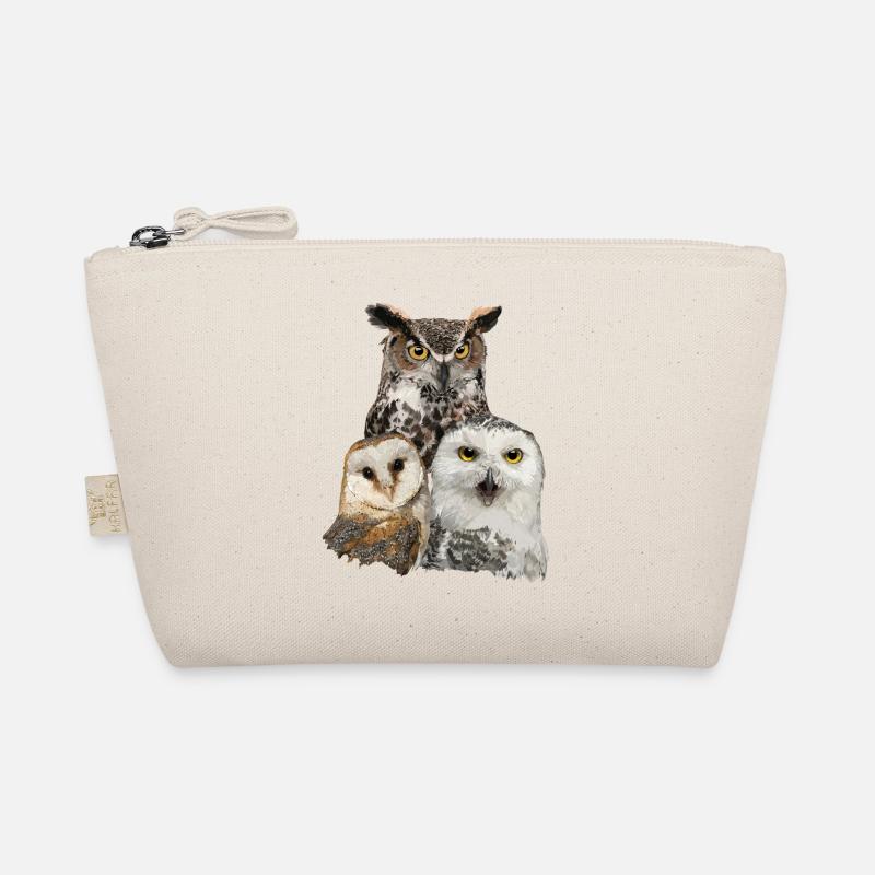 Owls and owl - Organic Pouch - nature