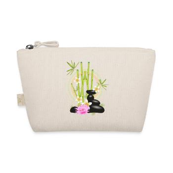 Arrangement harmonieux des bambous,pierres et fleurs - Trousse biologique - nature - Devant
