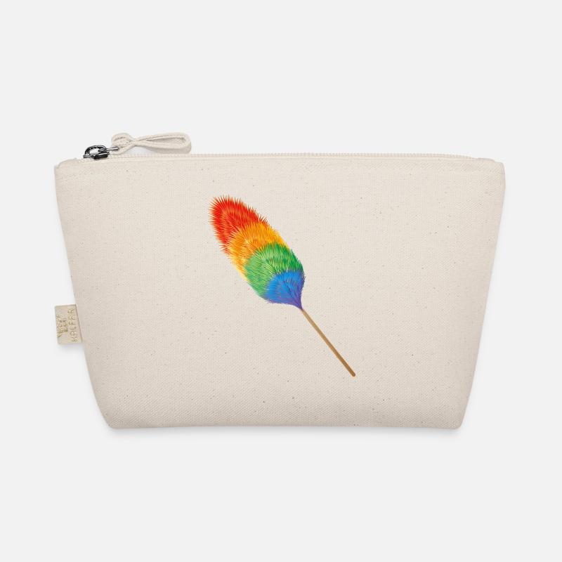 Feather duster in brightly colored rainbow colors Organic Pouch