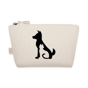 Simple Dog Cat / Gift - Birthday / Cat and Dog - Organic Pouch - nature - Front