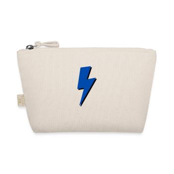Blue and Black Lightning Bolt - Organic Pouch - nature - Front