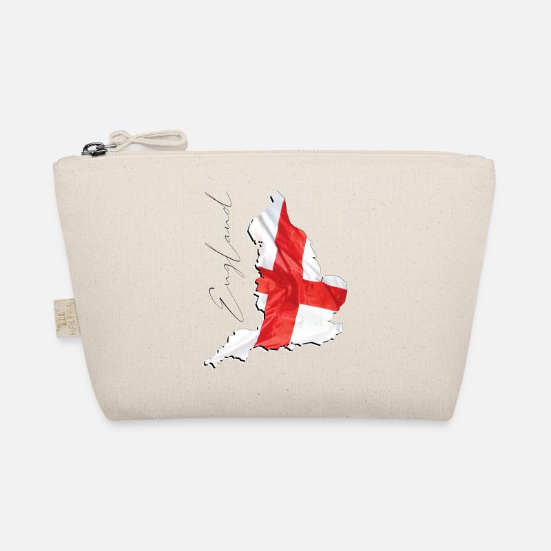 England | echte Flagge | Flag Map EN - Bio-Täschchen - Natur