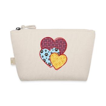 Coeurs, cadeau de la Saint-Valentin, pattes, amoureux des chiens et chats - Trousse biologique - nature - Devant