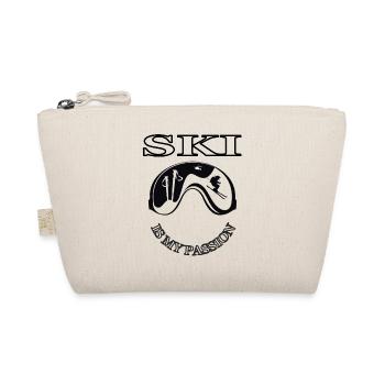 Skiing Skier ski ski ski holiday gift - Organic Pouch - nature - Front