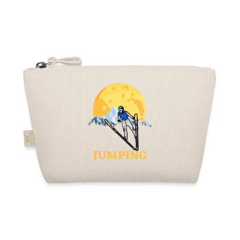 Jumping jump ski sport winter gift fan jump - Organic Pouch - nature - Front