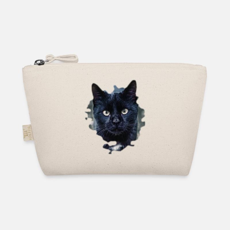 black cat schwarze Katze - Bio-Täschchen - Natur