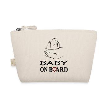 baby on board Baby Pieds Bébé Ventre mère Cadeau - Trousse biologique - nature - Devant