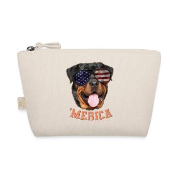 Merica Rottweiler American Independence Day Gift - Organic Pouch - nature - Front