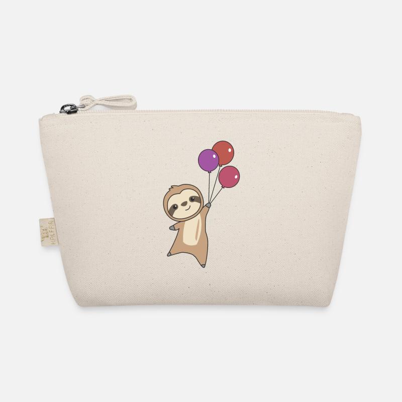 Faultier fliegt mit Luftballons oben Bio-Täschchen