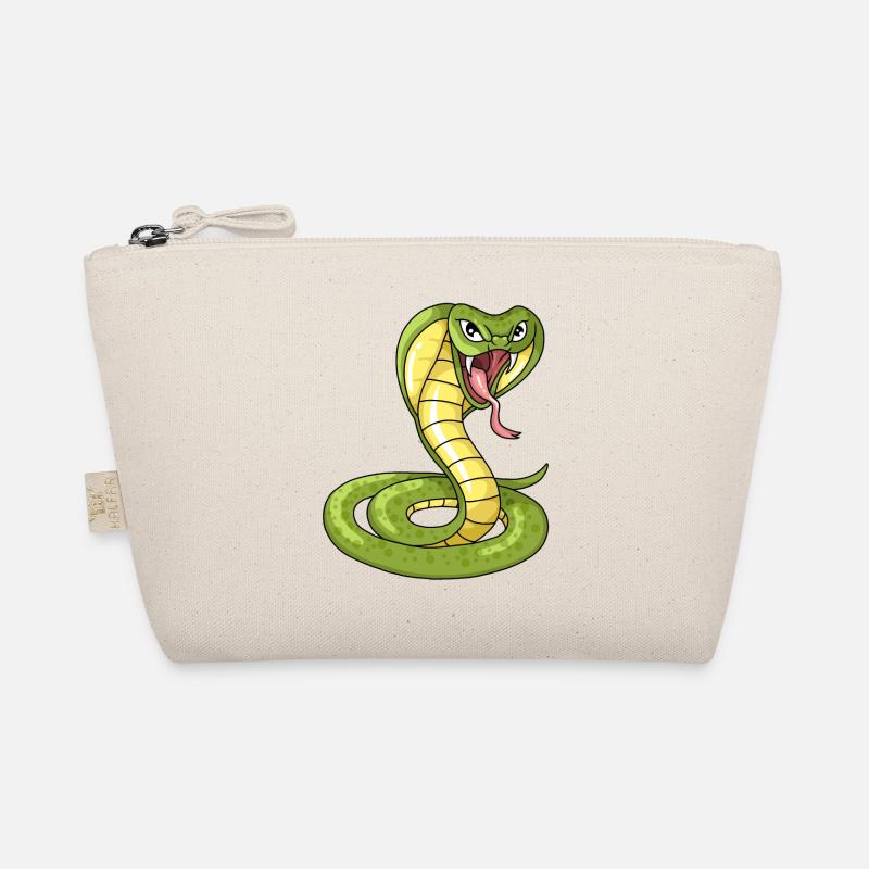 Aggressive Snake Cobra Illustration Organic Pouch